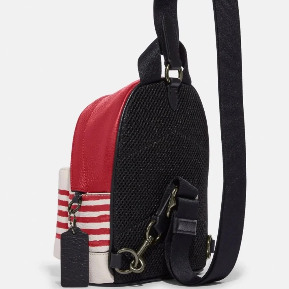 Authentic COACH Pebbled leather L.Edition Mickey Mouse small backpack/Crossbody - Picture 11 of 12